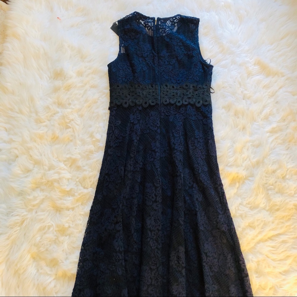 DONNA KARAN Floral Lace Midi Dress Sz 8 - Picture 15 of 15